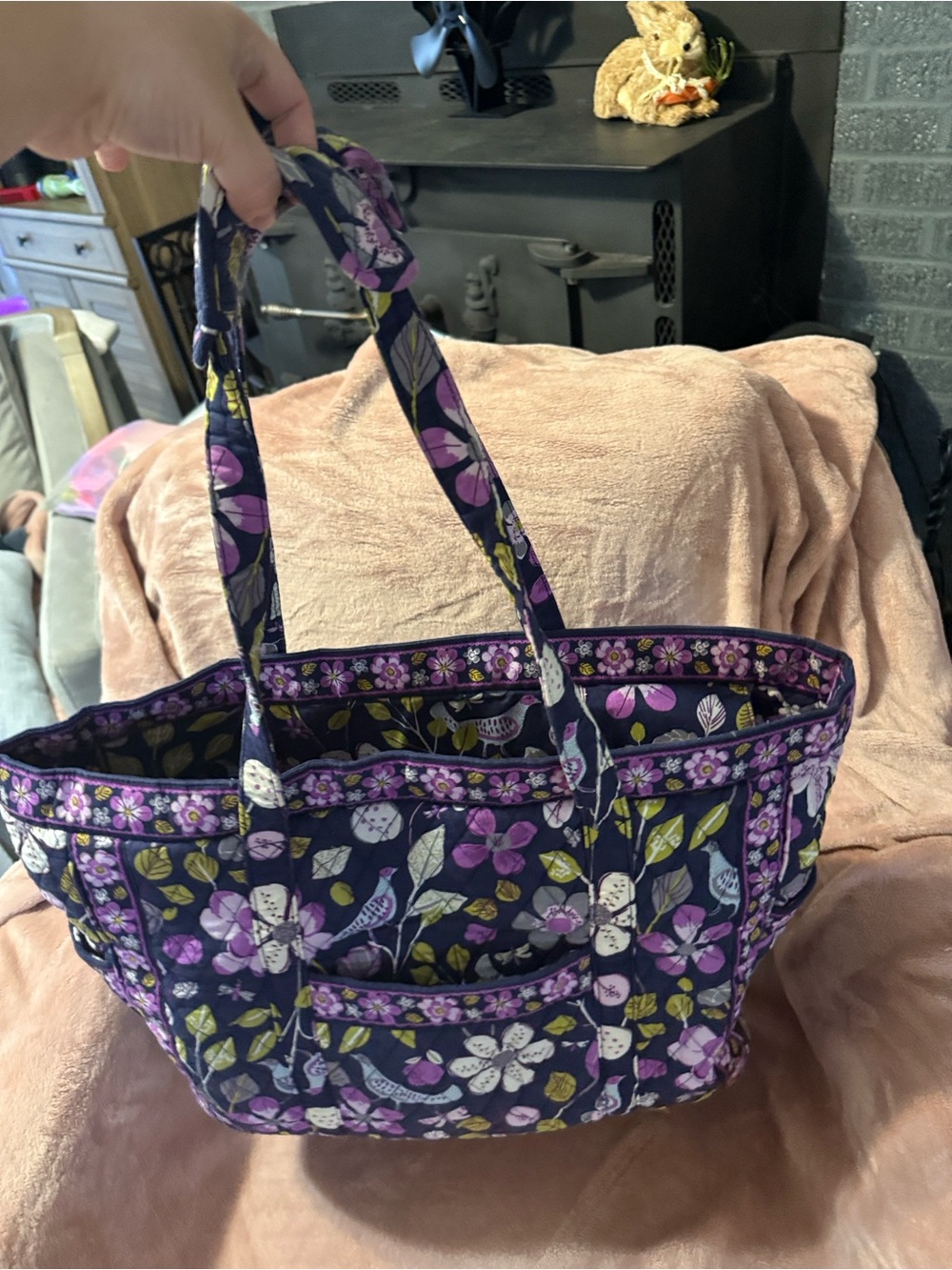 Vera Bradley Purple Floral Quilted Tote